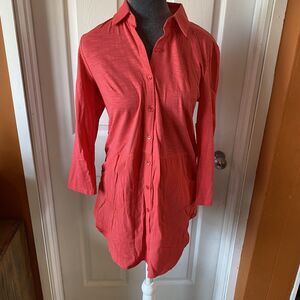 Tribal Blouse Women’s Size XS NWT 3/4 Sleeve Pockets Button Down Freesia